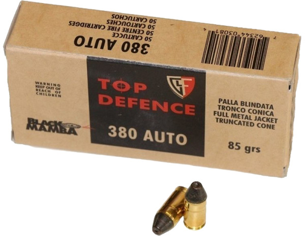 380 Auto - Fiocchi Black Mamba FMJTC 85grs